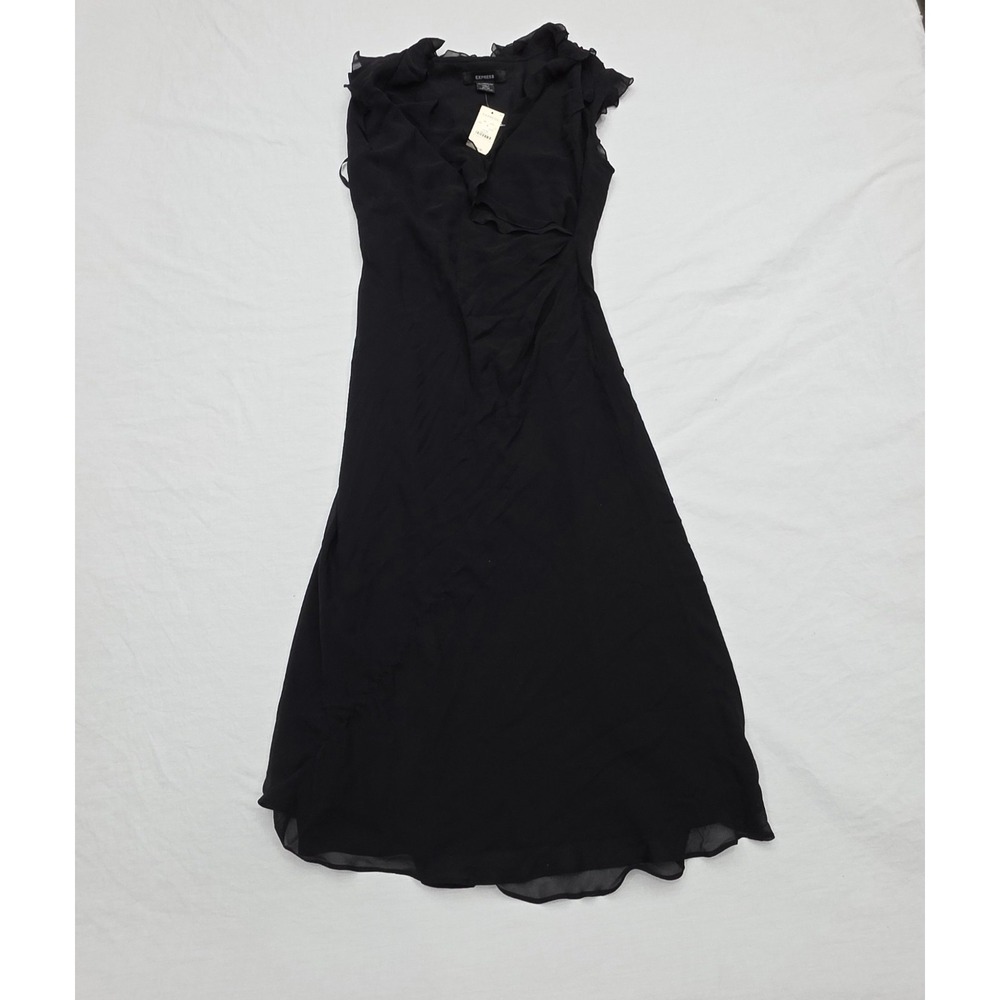 Vintage Express‎ Women's Black 90s Maxi Dress Size 11/12 NWT Original $64